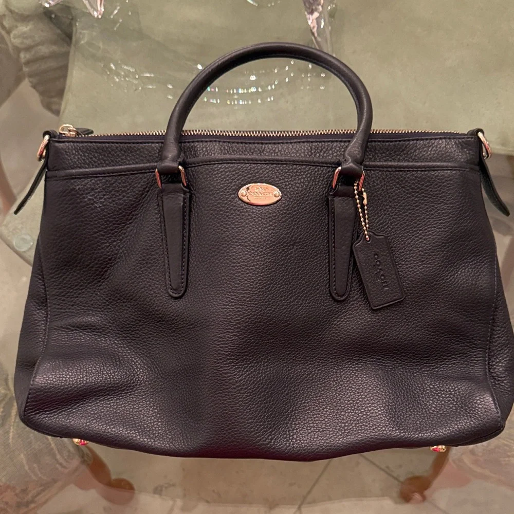 Coach Luxurious Black Leather Satchel